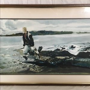 Vintage “Lake Hunter” Watercolor Style Print